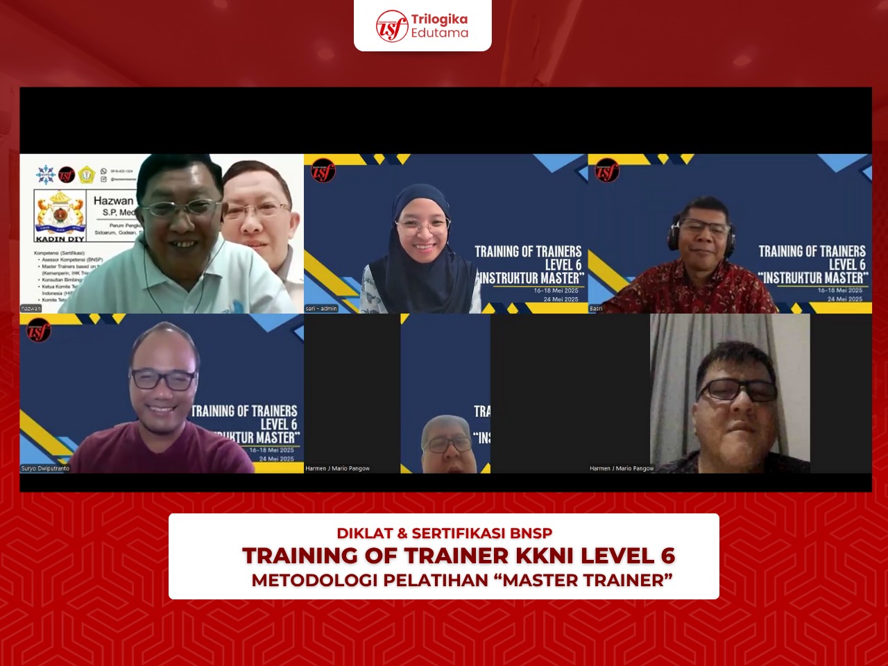 Trilogika Edutama Selenggarakan Training of Trainer KKNI Level 6 “Master Trainer” secara Daring untuk Tingkatkan Kompetensi Instruktur Profesional